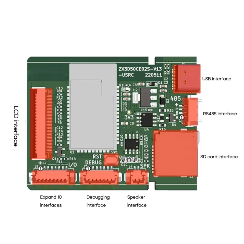 

Макетная плата ESP32 MCU с 3,5-дюймовым экраном 3,5x48 0 ЖК-дисплей