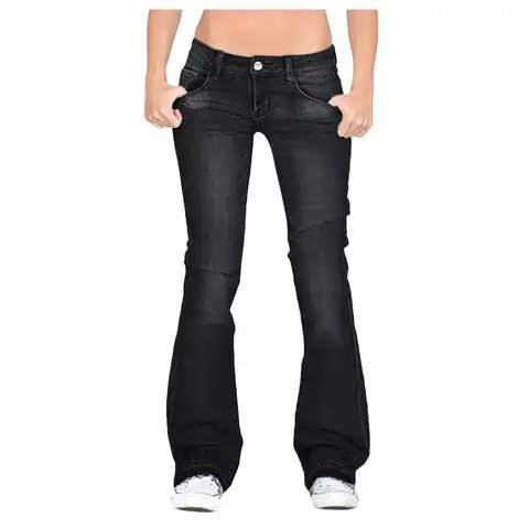 Length Pants Jeans Jeans Flare Mid Jeans Slim Bell Women Waist Stretch Women's Jeans Stretch Jeans for Women