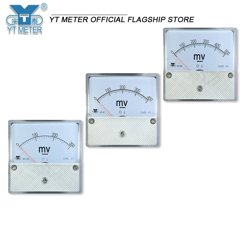 SD80 милливольтметр постоянного тока 75 мВ 100 200 300 500 указательный вольтметр dh80 65