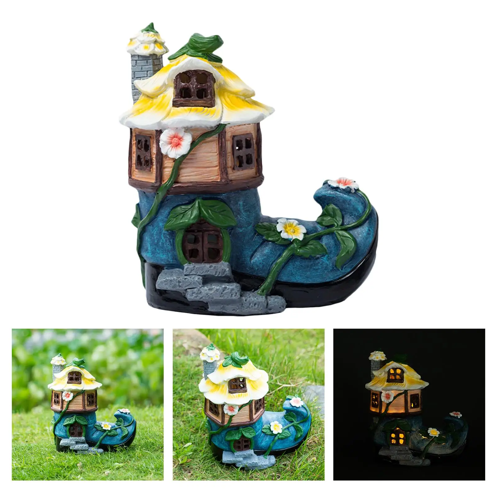 

Cute Tree House Solar Garden Decor Boot Shaped Solar Powered Lights for Parties Anniversary
