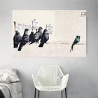 Настенный художественный постер Бэнкси с изображением расистых голубей, уличное граффити, картины на холсте, украшение для дома, картина с изображением HD