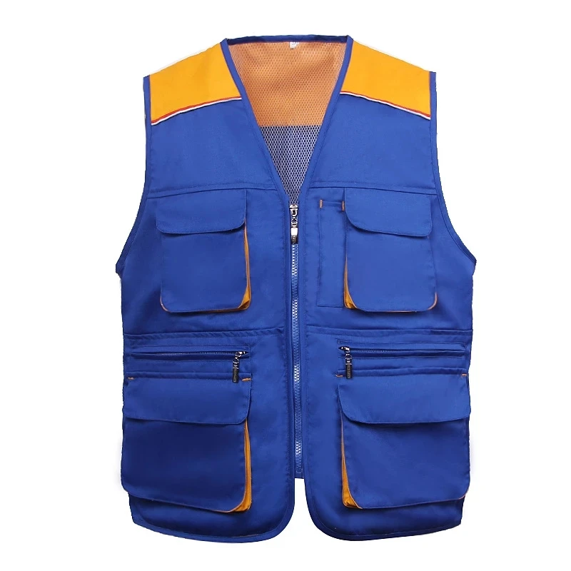 

Warm Work Vest Multi Pockets Antistatic Fashion Multicolor Workshop Safety Labor Protection Metal Zipper Comfortable Work Vest