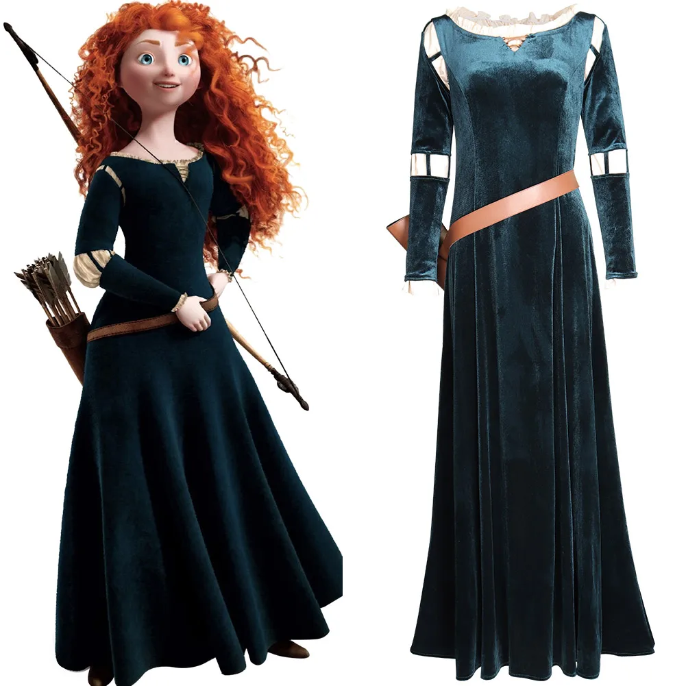 

Brave Merida Princess Cosplay Costumes Dress Outfits Halloween Carnival Suit