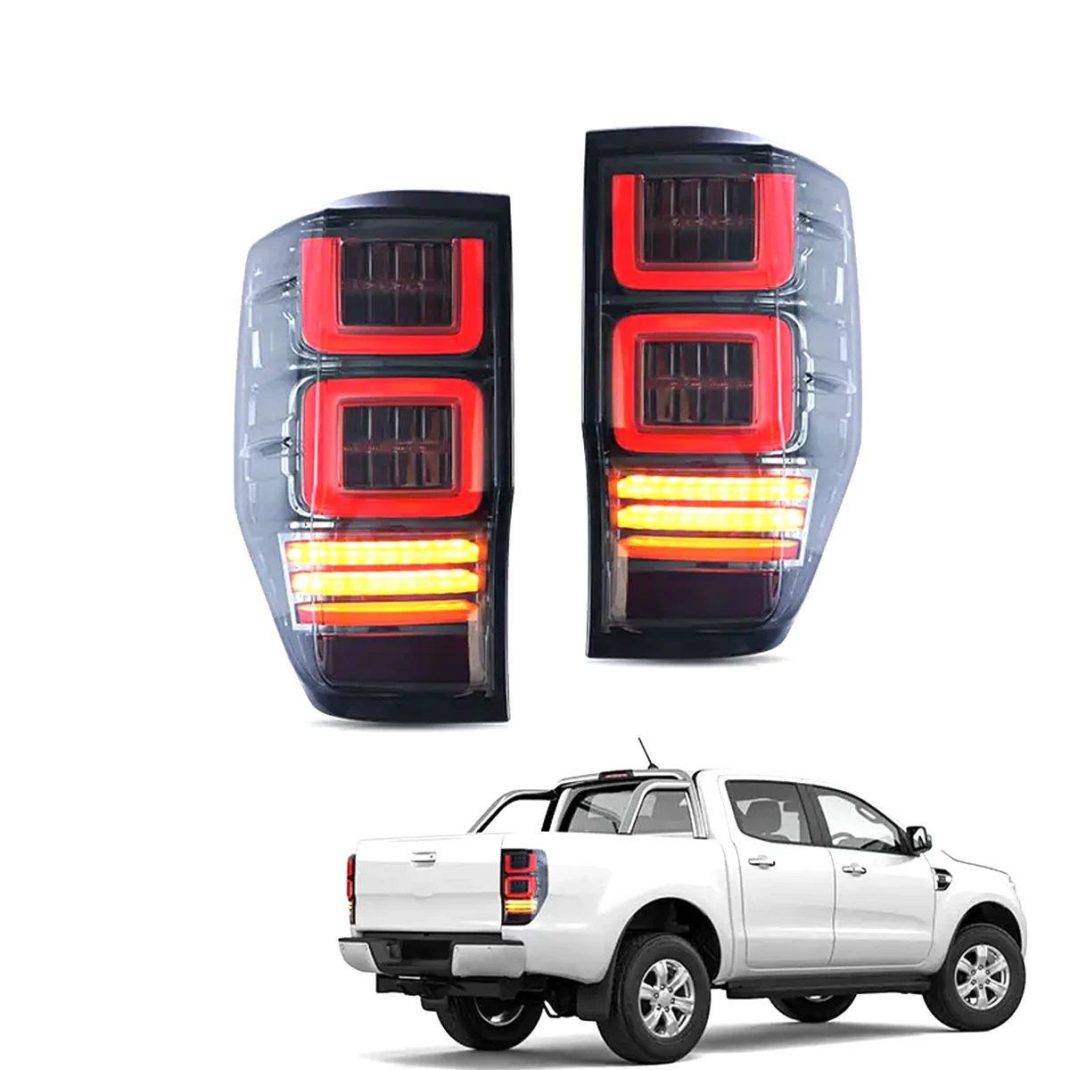 

Car Lights LED Tail lamp Assembly 2012-2017 2018 For Ranger With Moving Tuled T6 T7 Car Tail Lights For Ford Ranger Taillight