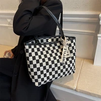 tote bag 2022 korean version checkerboard girl shoulder bag western style handbag