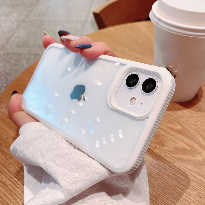 

Candy Color Clear Phone Case for IPhone 13 12 11 Pro Max Mini Acrylic Anti-drop Bumper Cover for IPhone XR X XS Max Luxury Cases