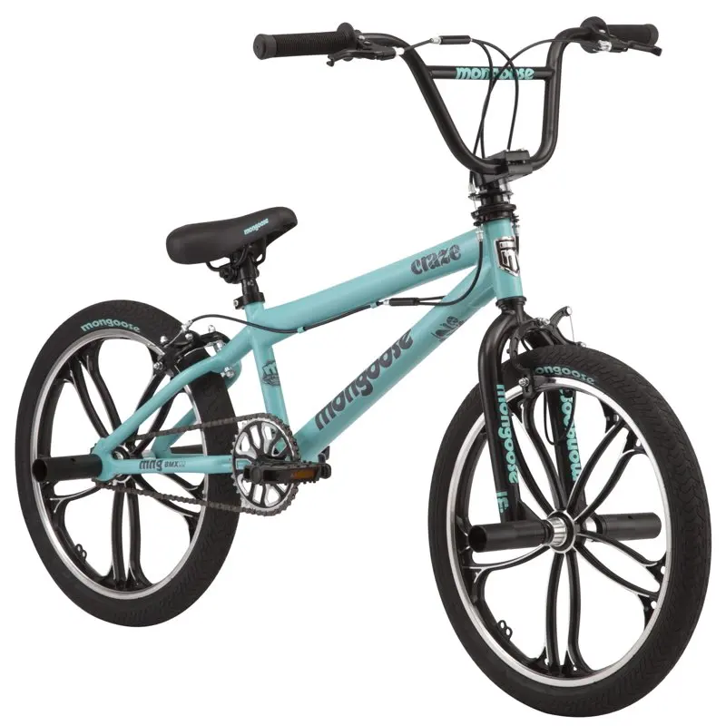 

20" Craze BMX Kid's Bike, Ages 6+, Black & Mint Bicycle Shock Absorption Strong Load-Bearing Capacity Portable Comfortable Durab