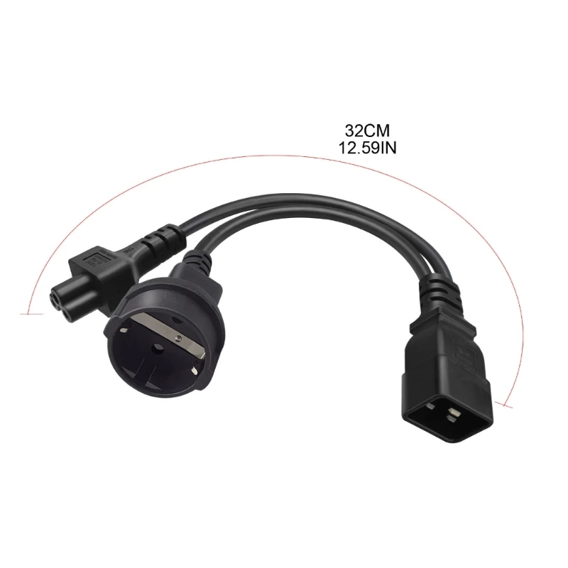3-контактный разъем IEC320-C20 — IEC320-C5+EU4 8 мм адаптер преобразователя кабель питания