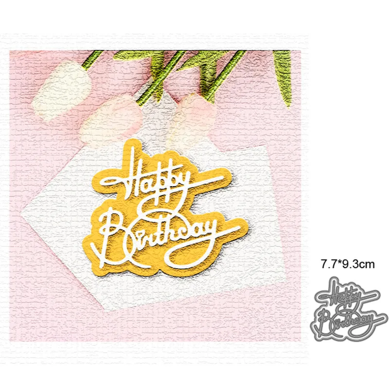 

Happy Birthday English Letters Metal Cutting Dies Stencils for DIY Scrapbooking Photo Embossing DIY Paper Card New 2022