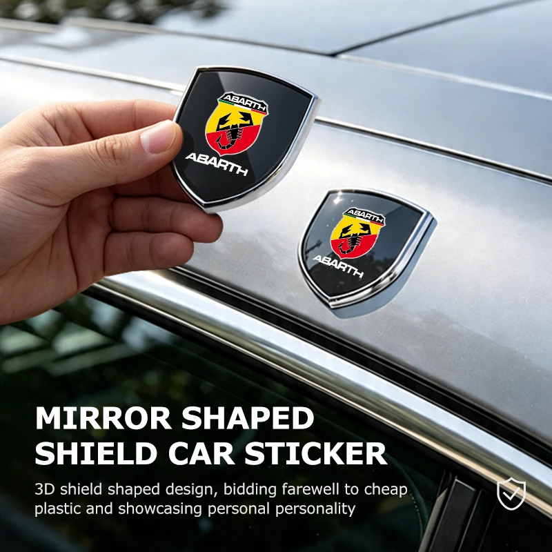 Фото Наклейка-эмблема для багажника/капота автомобиля Abarth, аксессуары для автостайлинга FIAT 500, Tipo, FR, Panda, Argo, Freemont, Bravo, Punto №4