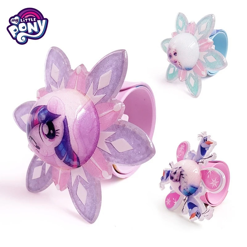 Disney Pop Circle Bracelet Cartoon Hand Ring Toy Princess Elsa Anime Frozen Kids Luminous Quicksand Girls