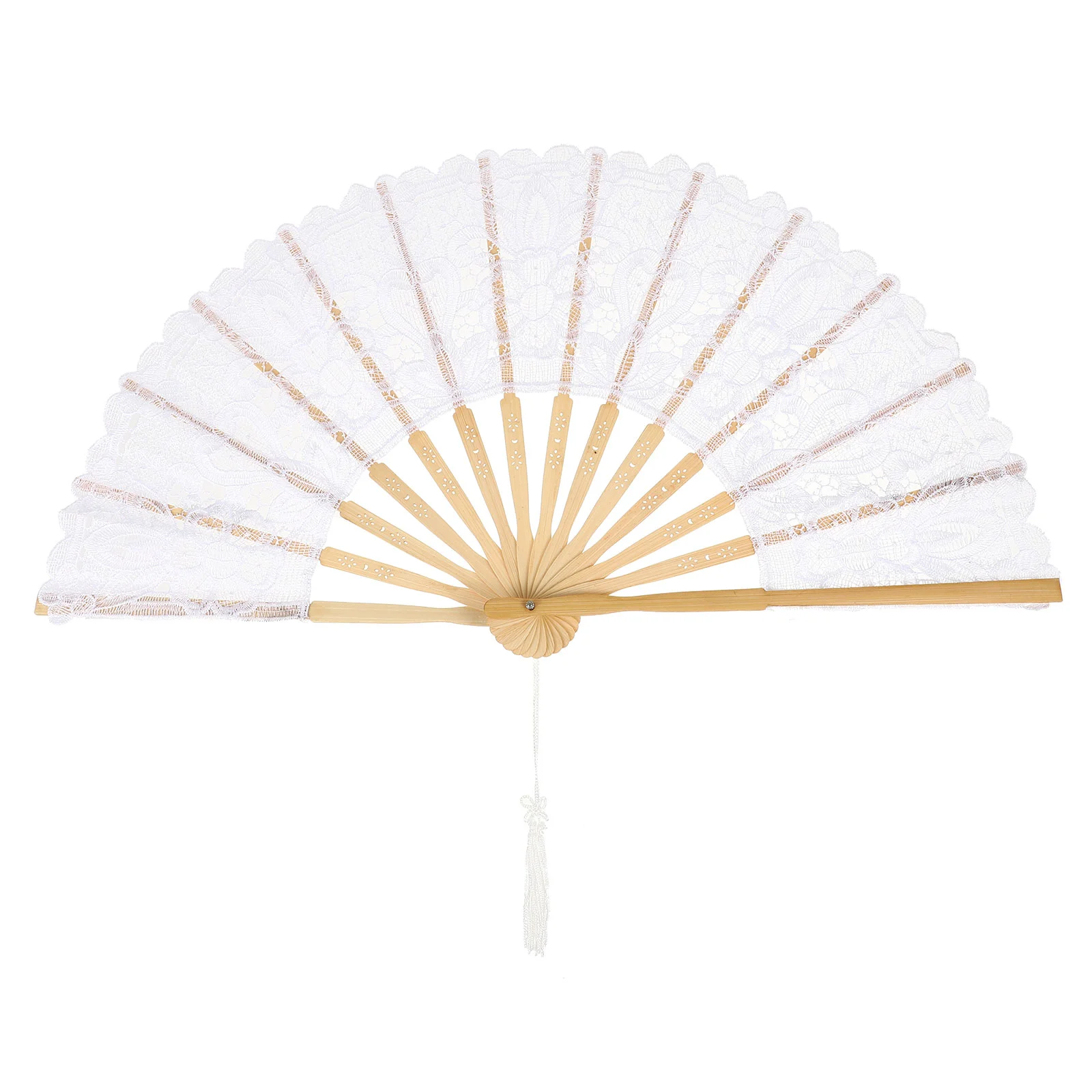 

1pc Lace Folding Fans Wedding Decorative Fans Unique Chinese Style Dancing Fan