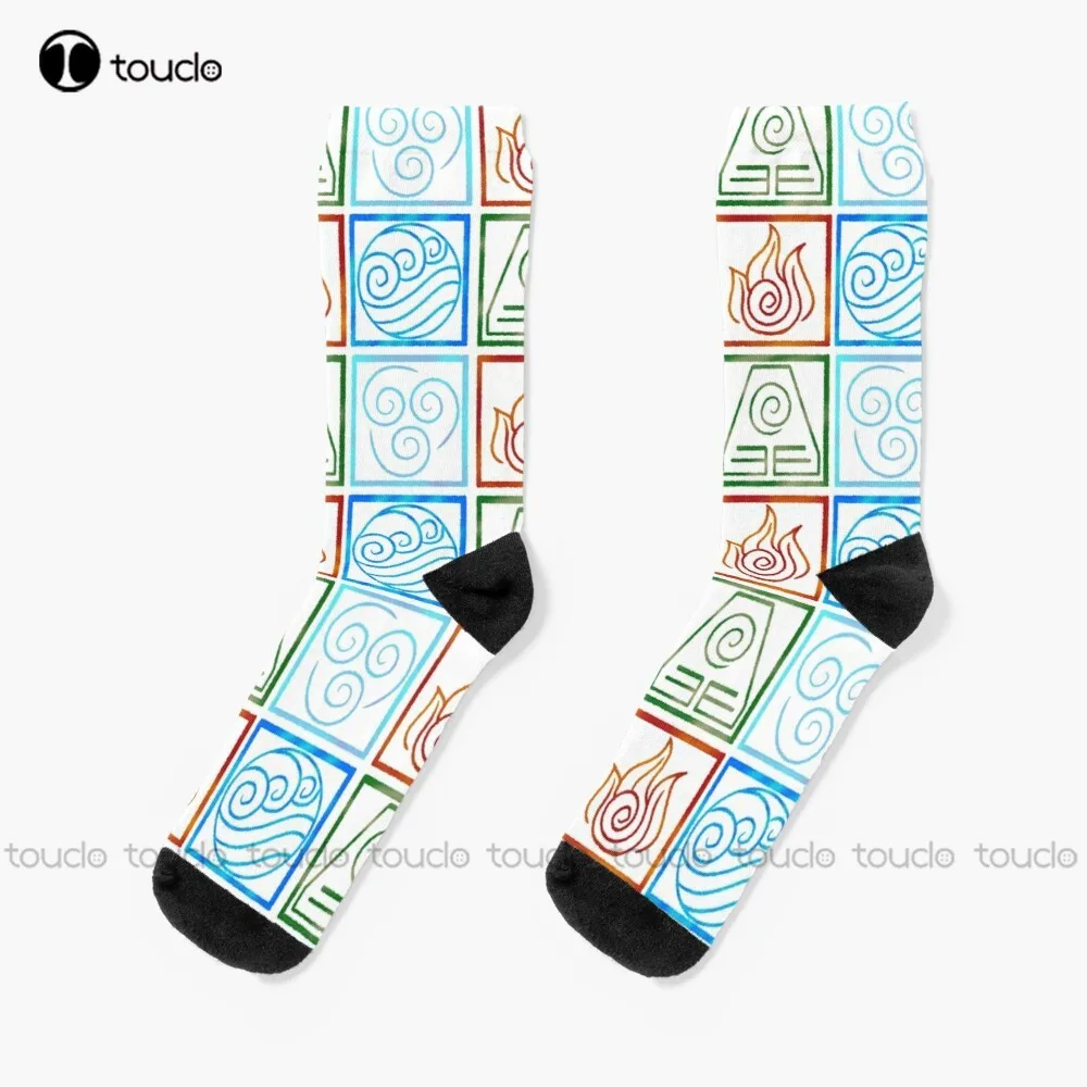 

Avatar The Last Airbender Elements Socks Cotton Socks For Men 360° Digital Print Unisex Adult Teen Youth Socks Gift Funny Sock