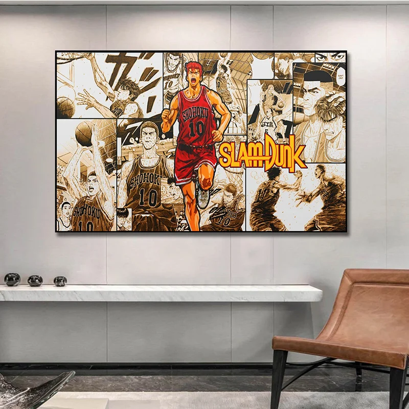 

Anime Slam Dunk Canvas Posters and Prints Wall Art Painting Boy Bedroom Wall Decorative Pictures Cuadros Home Decor (No Frame)