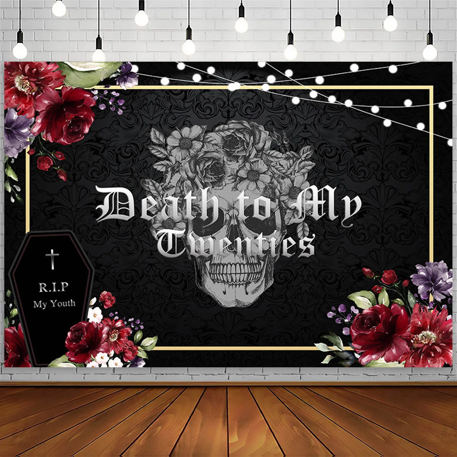 Фон для фотосъемки с надписью Death to My Twenty