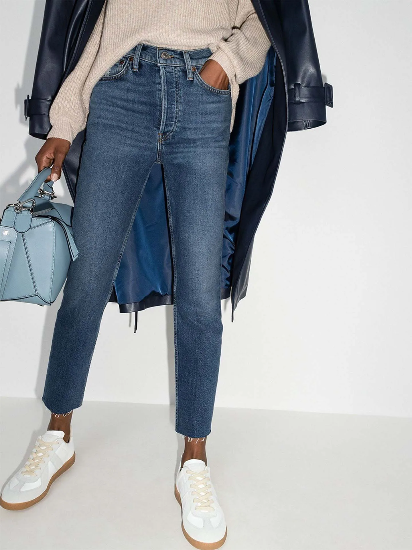 Осенне-зимние новые стильные двухсторонние женские джинсы Все в одном с прямыми