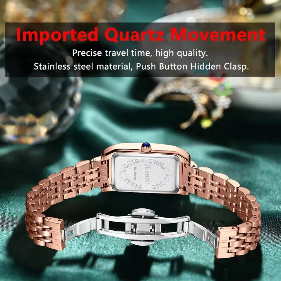 POEDAGAR High Quality Diamond Watch Top Brand Luxury Fashion Business Rectangle Waterproof Quartz Ladies Watches Stainless Steel enlarge