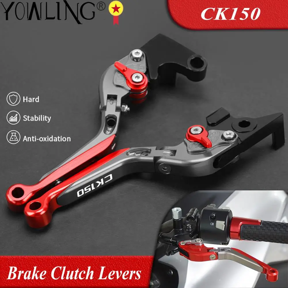 

Motorcycle Accessories Aluminum Adjustable Folding Extendable Brake Clutch Levers HandleBrake For KYMCO CK150 CK 150 All Years