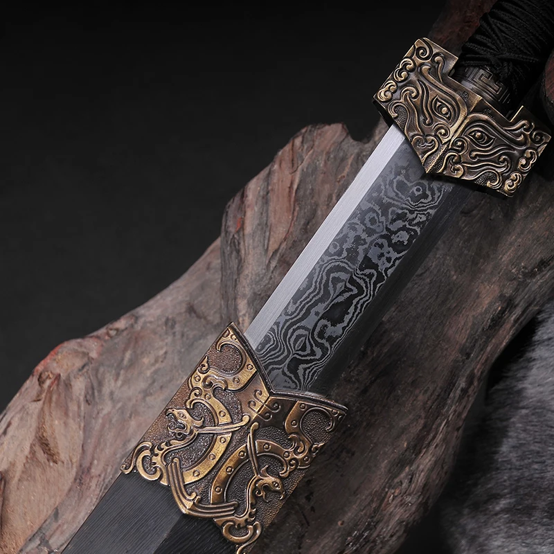 Китайская меч ИМИТИРОВАННАЯ Дамасская сталь лезвие металлическое ремесло