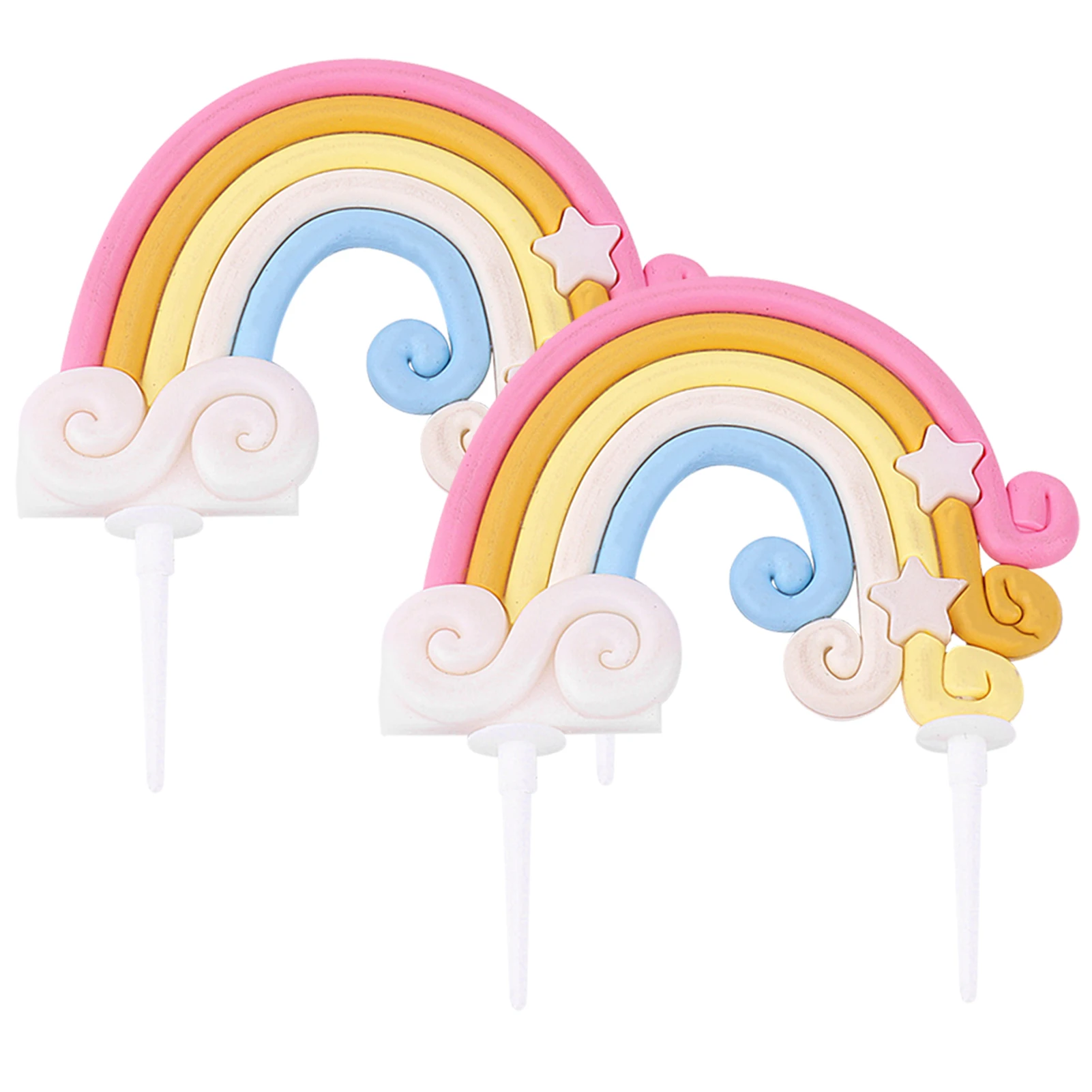 

2 шт., детский Топпер для торта с трехмерной радугой