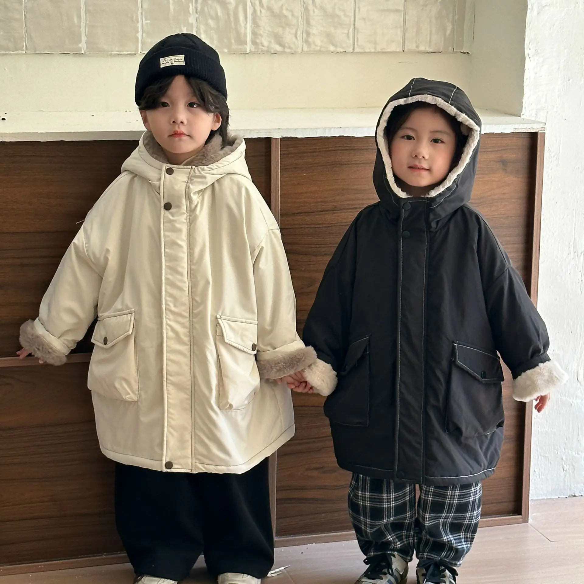 2024 зимнее детское пальто для девочек искусственный кроличий мех плюшевая