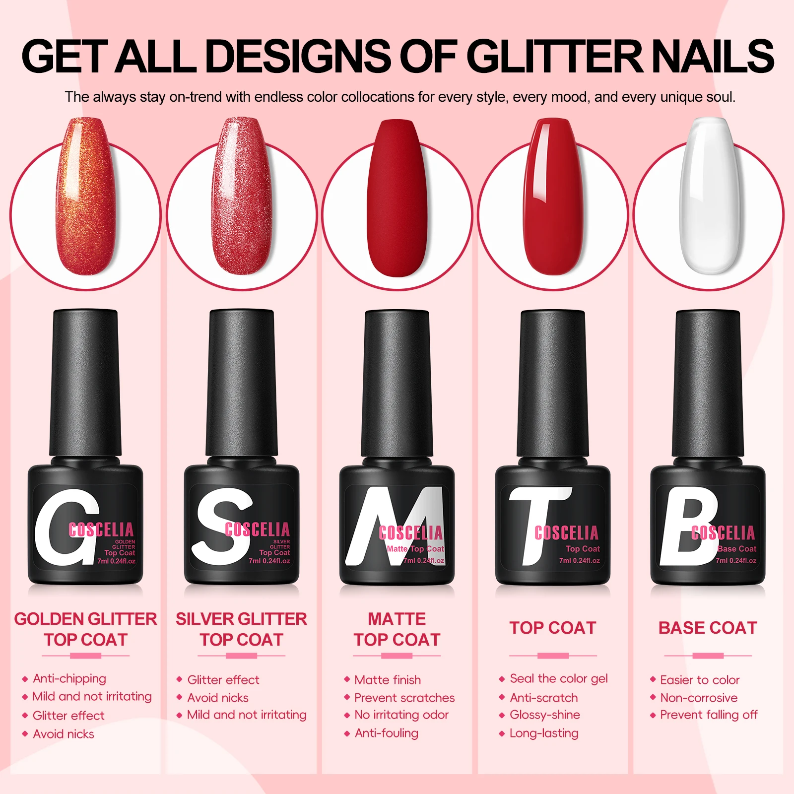 Набор гель-лаков для ногтей COSCELIA