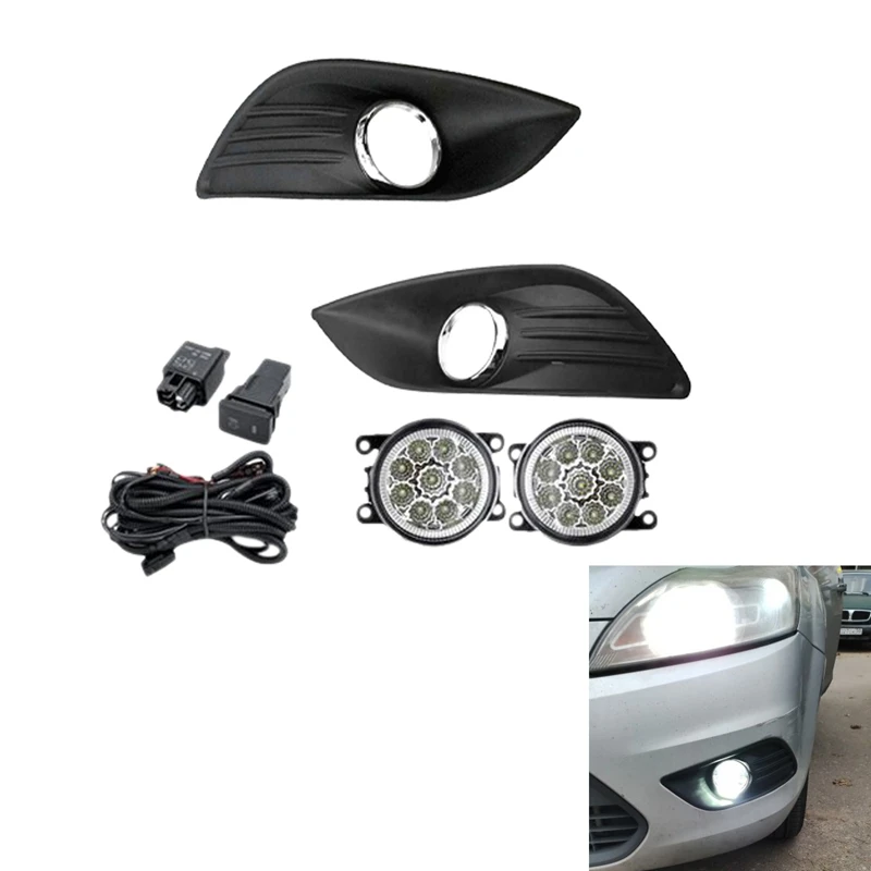 Противотуманные фасветильник хромированная противотуманная фара крышка гриля