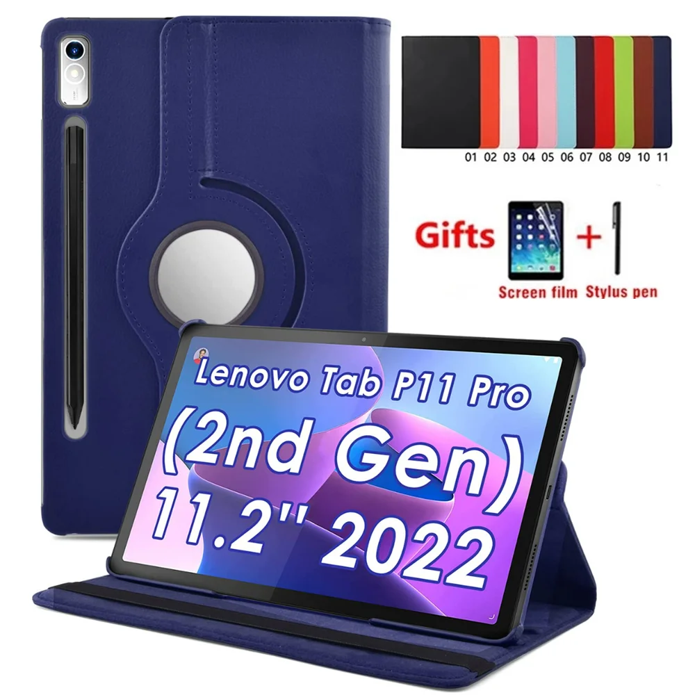 Rotating Case For Lenovo XiaoXin Pad Pro 11.2 inch P11 Pro Gen 2 TB-132FU 2022 PU Leather Shell Tablet Funda Pad Pro 2022 11.2