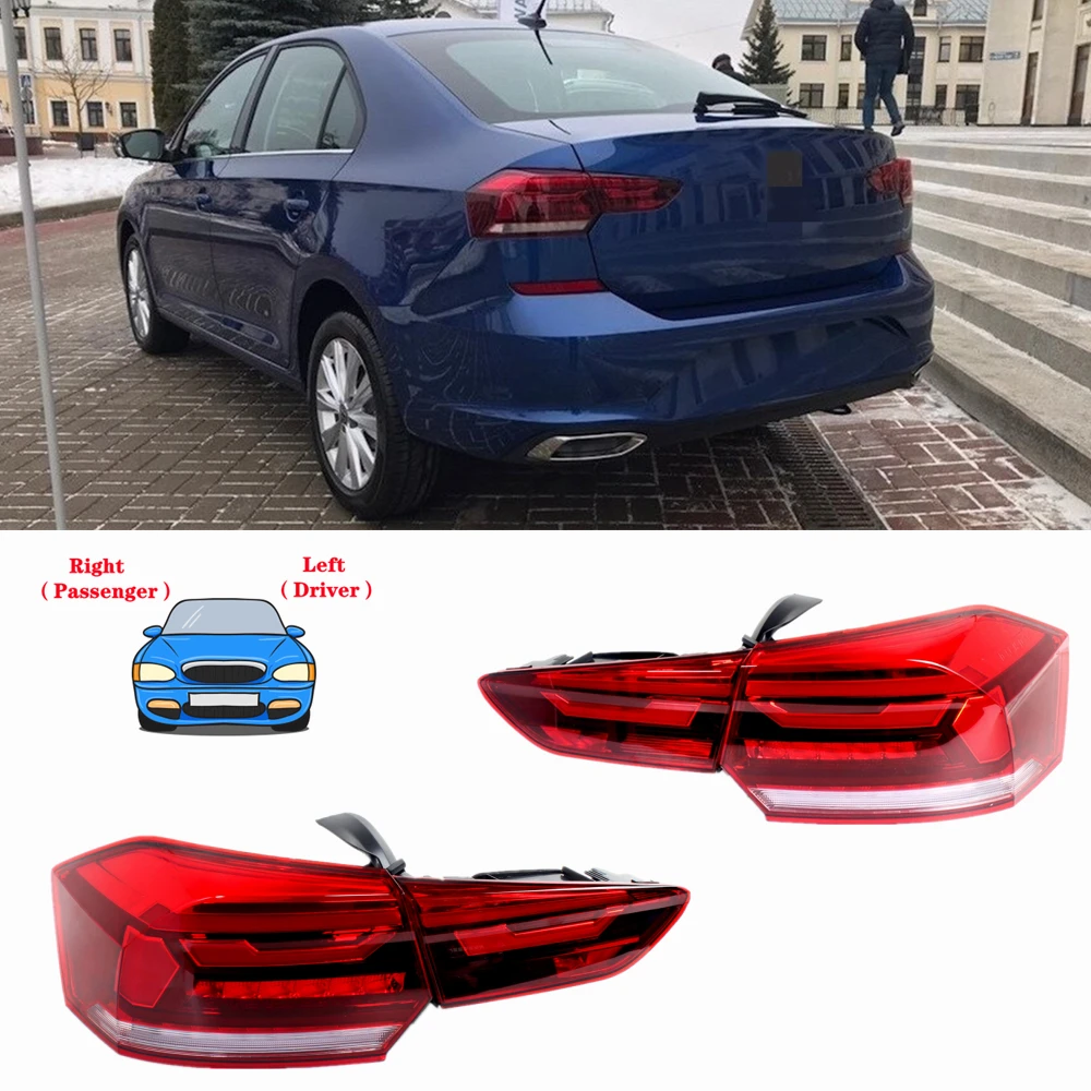 For VW Polo sedan 2020 2021 Rear LED Light Tail  Lamp With LED Bulbs