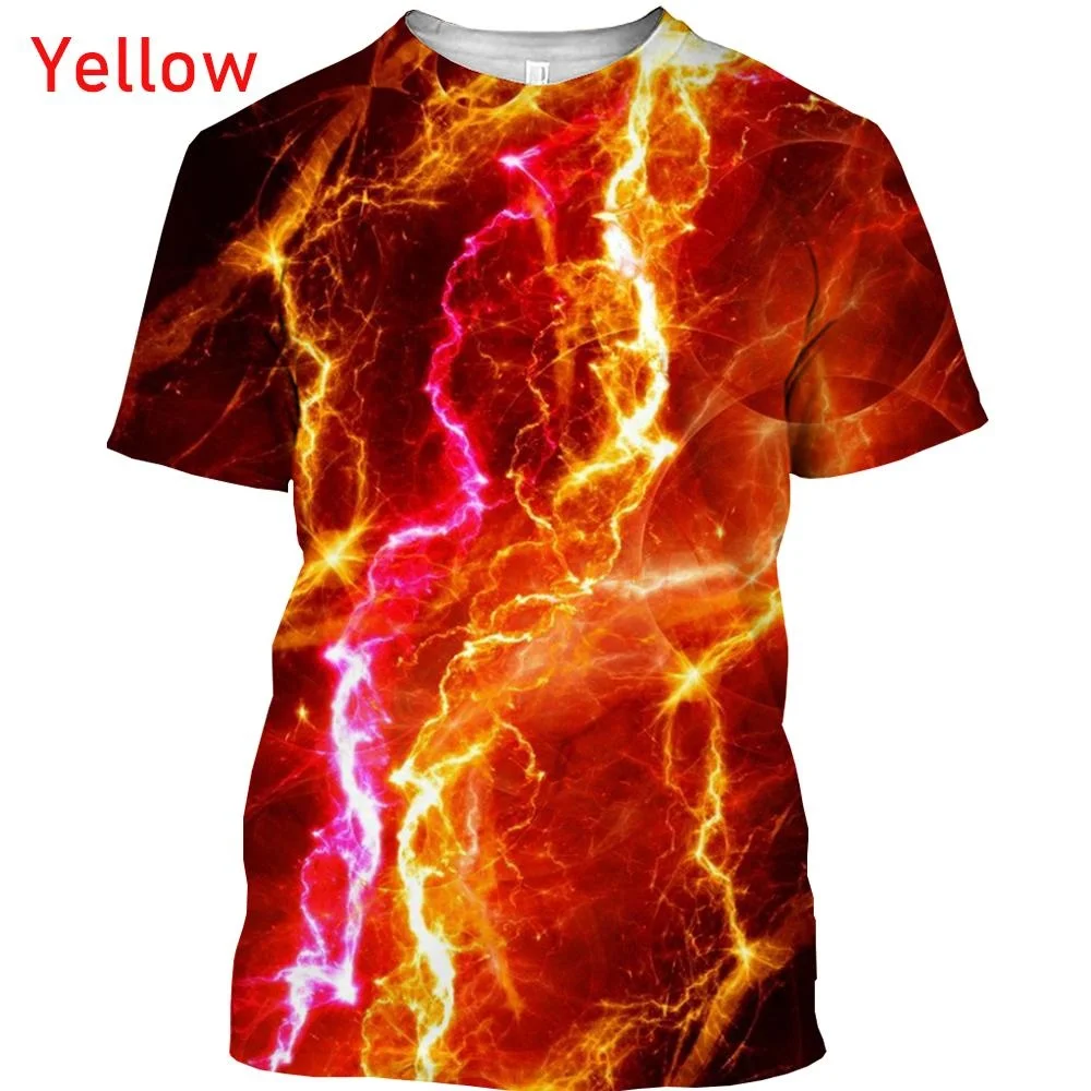 

Fashion T Shirts For Men Lightning 3d Print Top Short Sleeve Oversized Tee Hip Hop O-neck T-shirts Male Clothing Camiseta