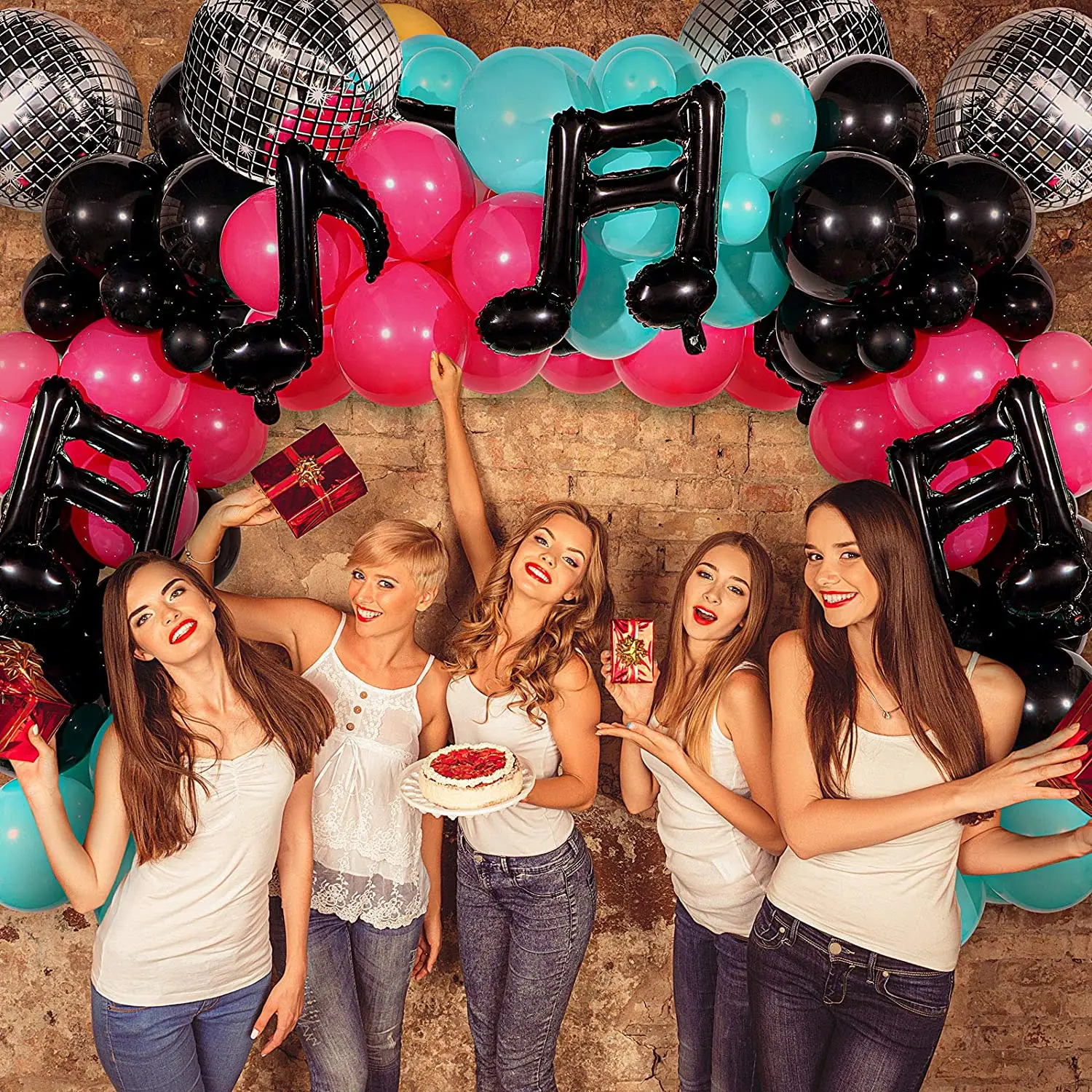 Музыкальный воздушный шар гирлянда арочный комплект для дискотеки желтый черный