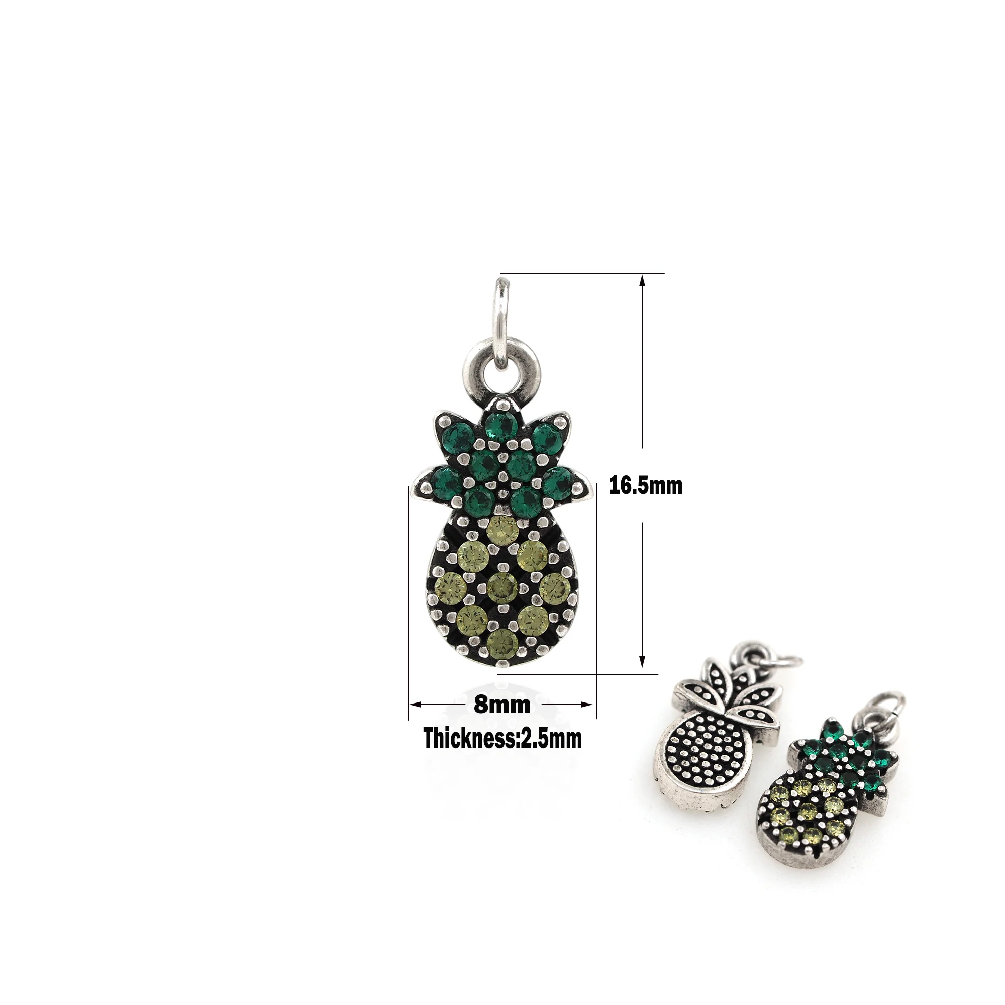 

Vintage Pineapple Pendant Charm Fruit Pendant Charm Cubic Zirconia For Bracelet Necklace Jewelry Making Supplies