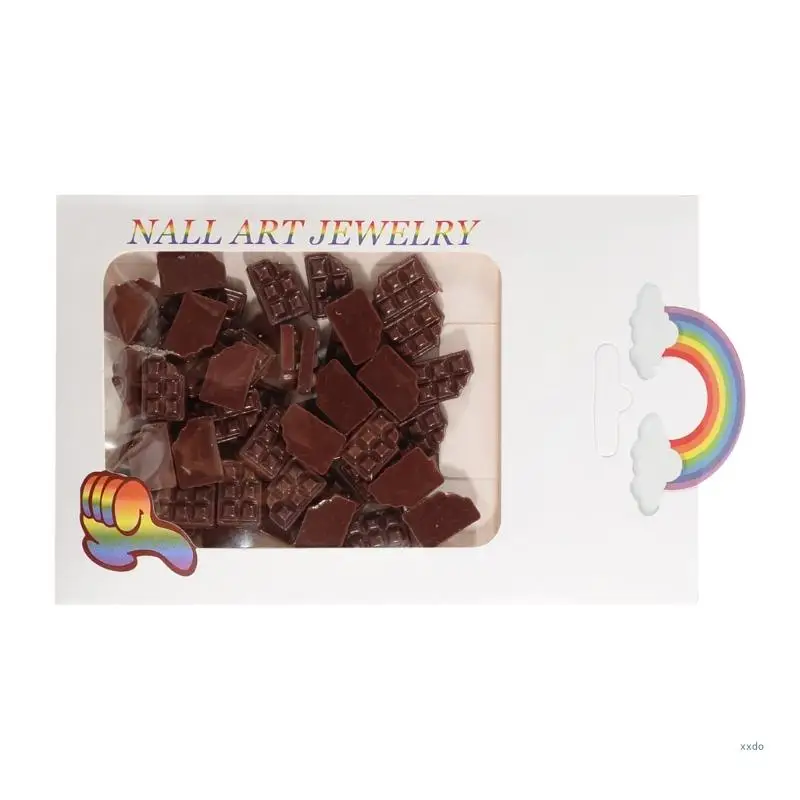 Милые подвески для дизайна ногтей с мороженым шоколадным мишкой украшения из