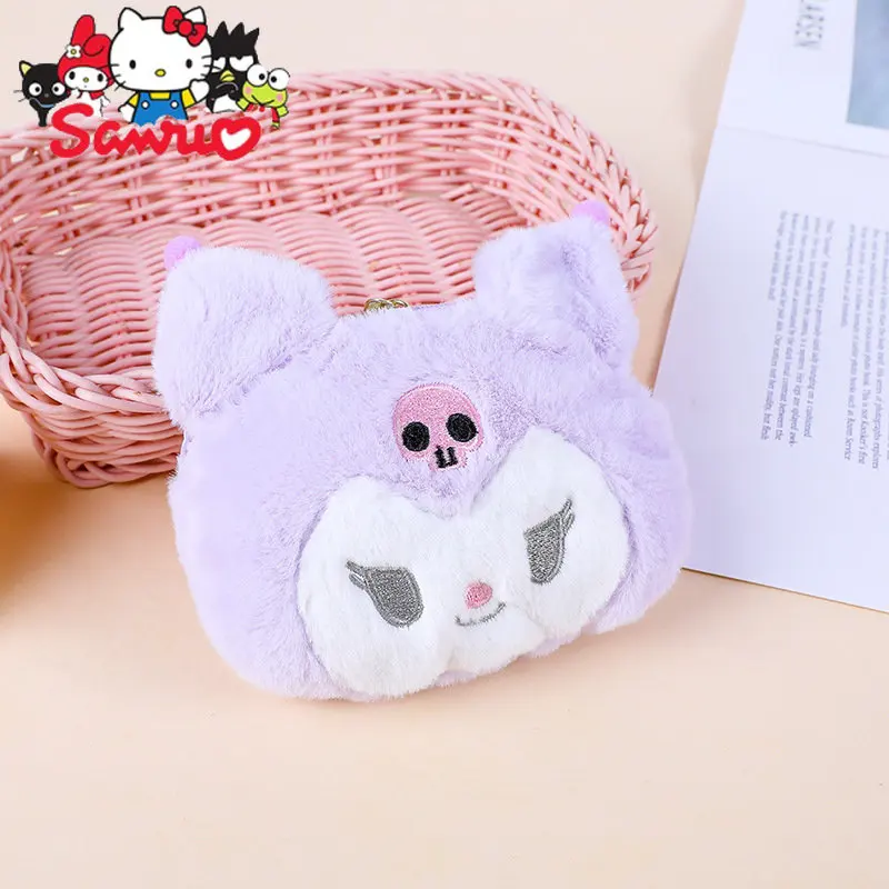 

Sanrio Melody Kuromi Cartoon Plush Coin Purse Cinnamoroll Pochacco Doll Headphone Storage Bag for Girls Birthday Kid Girl Gifts