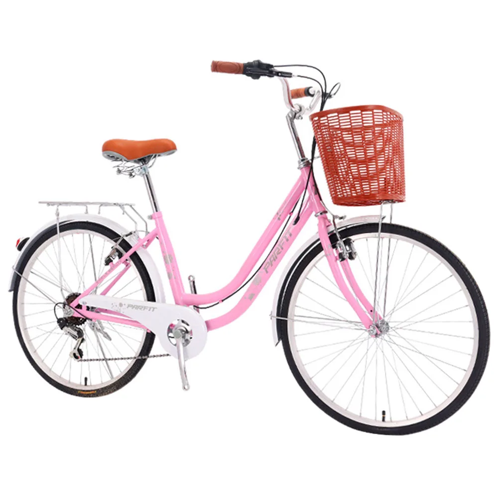 

24 Inches Adult Bicycle Commuting Foot Pedal Vehicle Student Lady Riding Light Fashion Dual Disc Brake