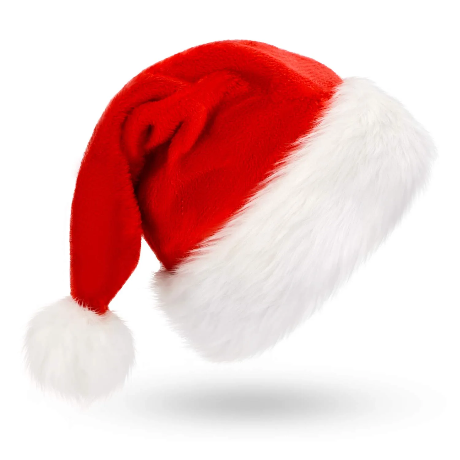 Christmas Hat 2023 Decorations New Year Party Hats Adult Children Big Wool Ball Plush Caps Offers Outlet Free Shipping |