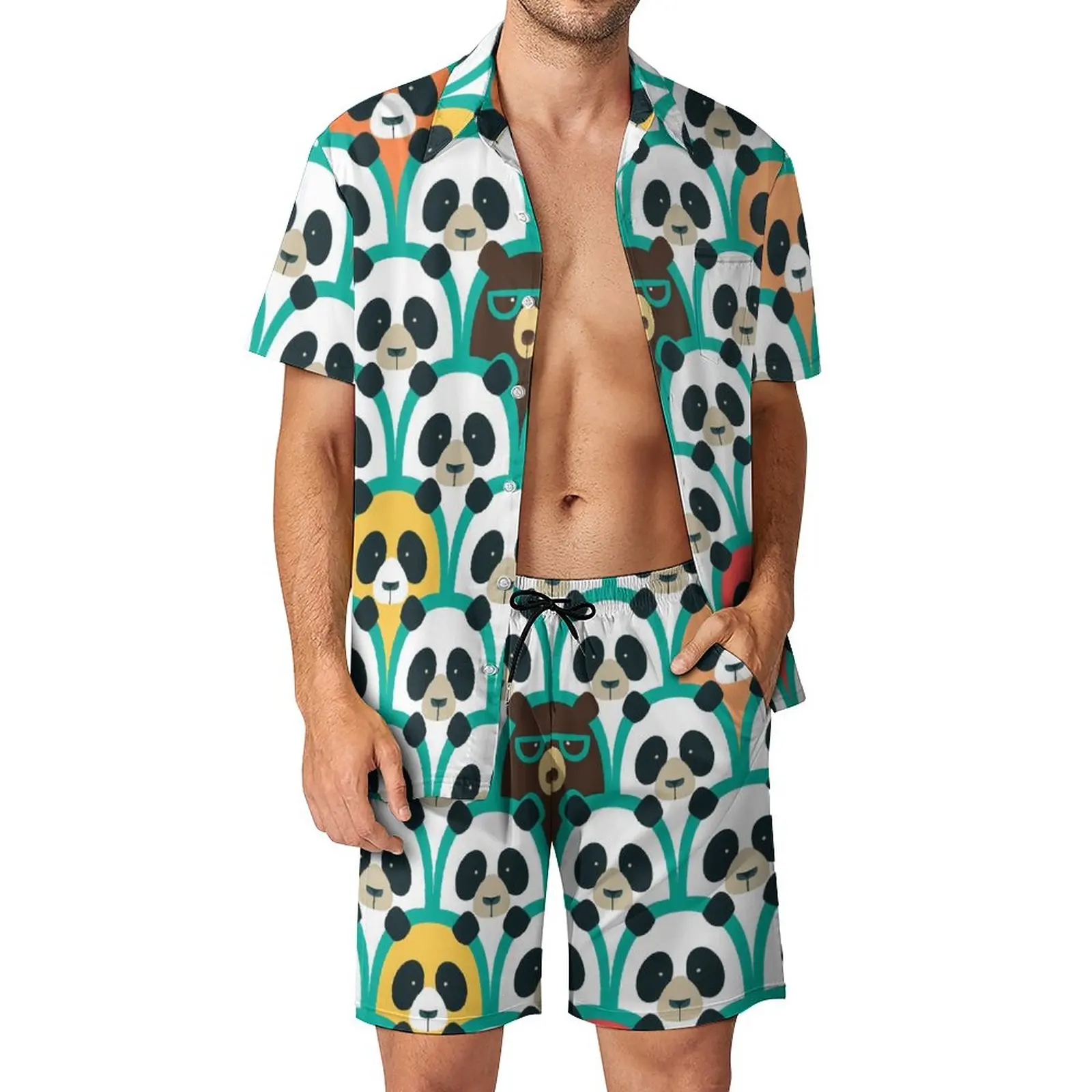 Мужские комплекты в стиле поп-арт с пандой крутой женский пляжный комплект