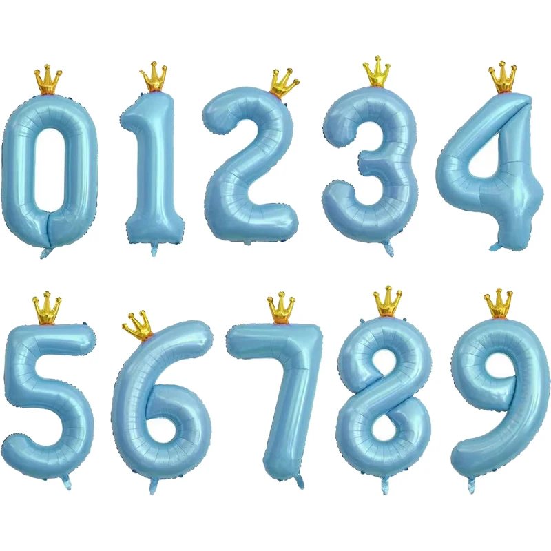 40-дюймовый шар в виде цифр украшение для дня рождения 1-го года корона детские