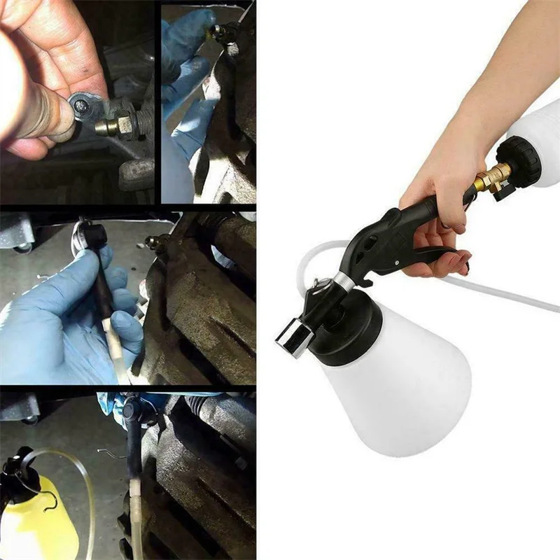 

Hand Held Pneumatic Brake Fluid Bleeder Tools Kit Car Air Extractor Clutch Oil Pump Bleeding Empty Drained
