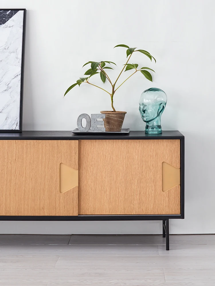 

Шкафчик для телевизора в маленькой квартире, 1,8 м, в современном простом стиле, белый дуб, скандинавский стиль