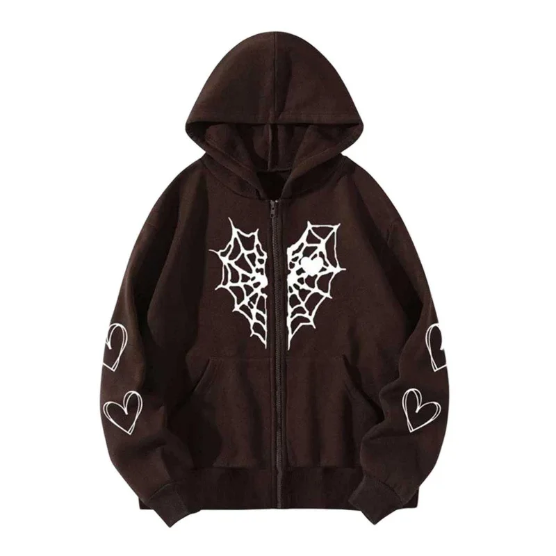 

Кардиган с капюшоном на молнии для мужчин и женщин, свободный утепленный кардиган с принтом, Осень-зима 2023