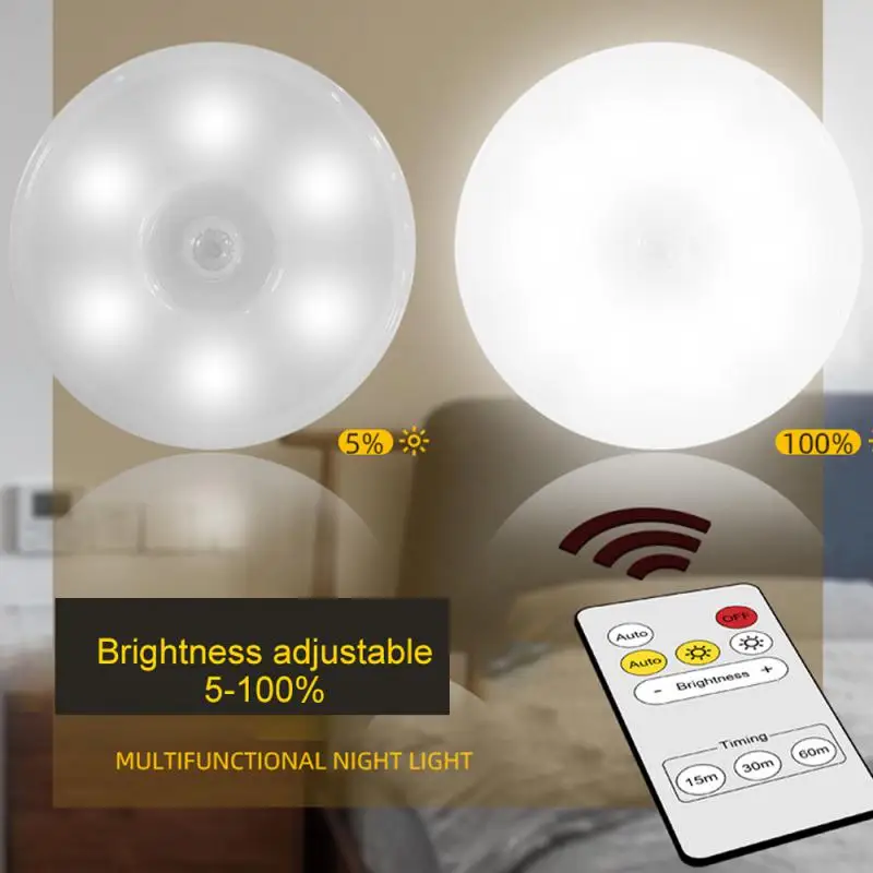 

PIR Motion Sensor LED Light Wireless Night Light USB Chargeable Lamp For Kitchen Bedroom Stairs Hallway Cabinet Closet Wardrobe