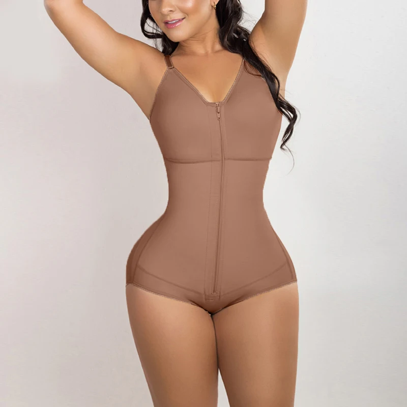 Post Surgery High Compression Shapewear  Faja Shaper Bra Post Partum Lift Buttocks Silicone Lace Corset