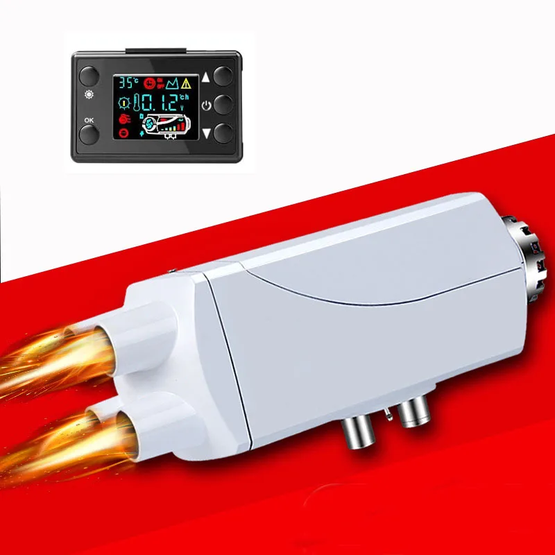 

Дизельный Обогреватель, стояночный обогреватель с глушителем и дистанционным управлением, 12 В, 5 кВт, ЖК-переключатель для грузовиков, лодок...