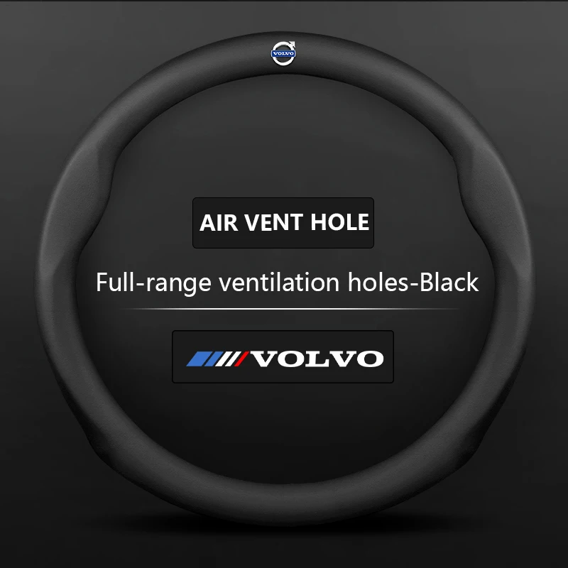 

15 дюймов 38 см автомобильный чехол на руль из углеродного волокна из кожи для Volvo XC60 XC90 S60 V90 S80 C40 XC40 C30 XC70 S90 C70 2024 противоскользящий