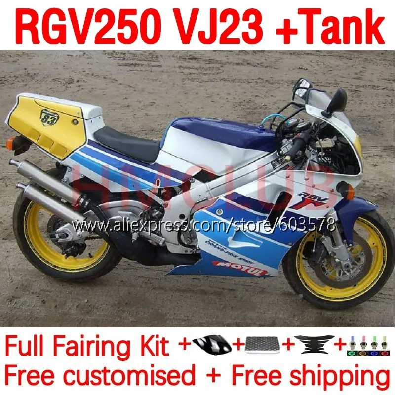 

Body+Tank For SUZUKI RGVT-250 VJ 23 RGVT250 RGVT blue glossy RGV 250 RGV-250 RGV250 97 98 SAPC VJ23 1997 1998 Fairing 184No.99