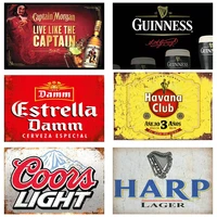 guinness vintage metal signs tin plaque captain morgan retro poster decor for bar pub club man cave beer wall decoration gift