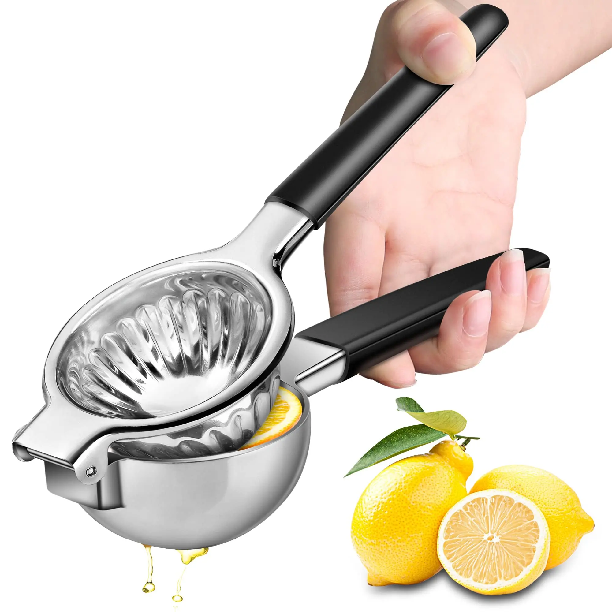 

Lemon Squeezer, Stainless Steel Manual Lime Squeezer, HuaYang Anti-Corrosion Fruit Citrus Juicer Press with Non-Slip Grip Effort