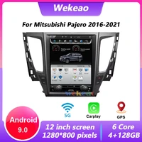wekeao 1 din android 9 car radio for mitsubishi pajero autoradio bluetooth carplay auto gps navigation dvd player 4g video