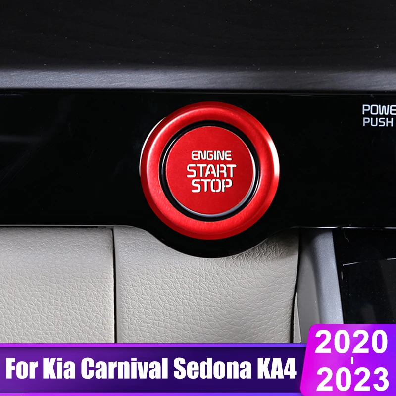 

For Kia Carnival Sedona KA4 2020 2021 2022 2023 Car Engine Push Start Stop Button Ring Cap Cover Trim Stickers Accessories